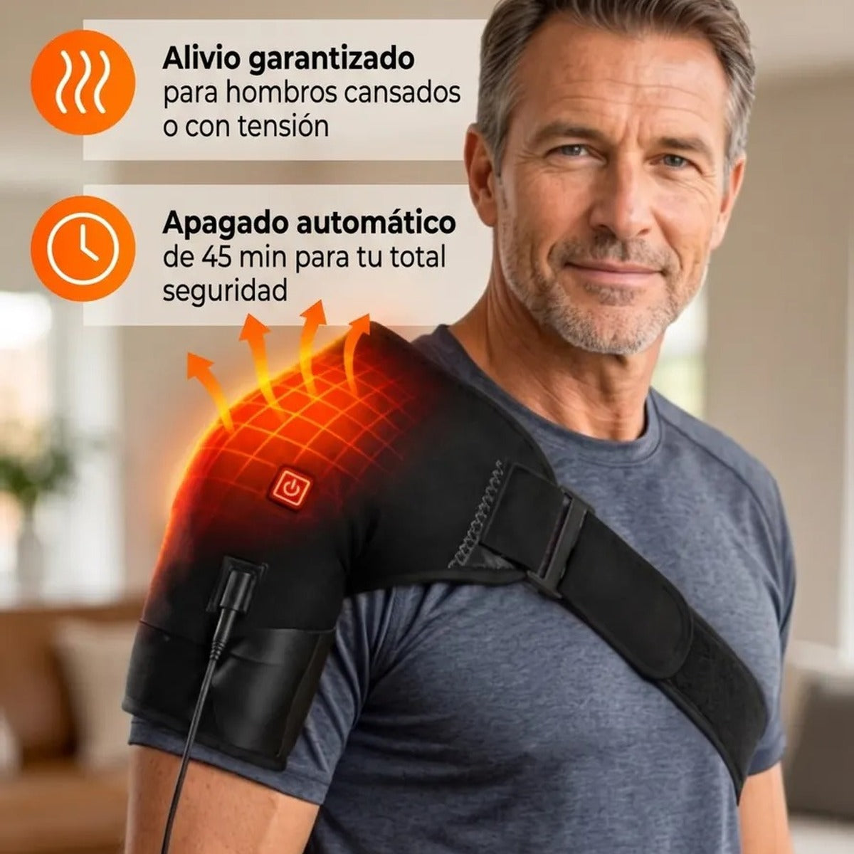 Hombrera térmica ajustable con apagado automático